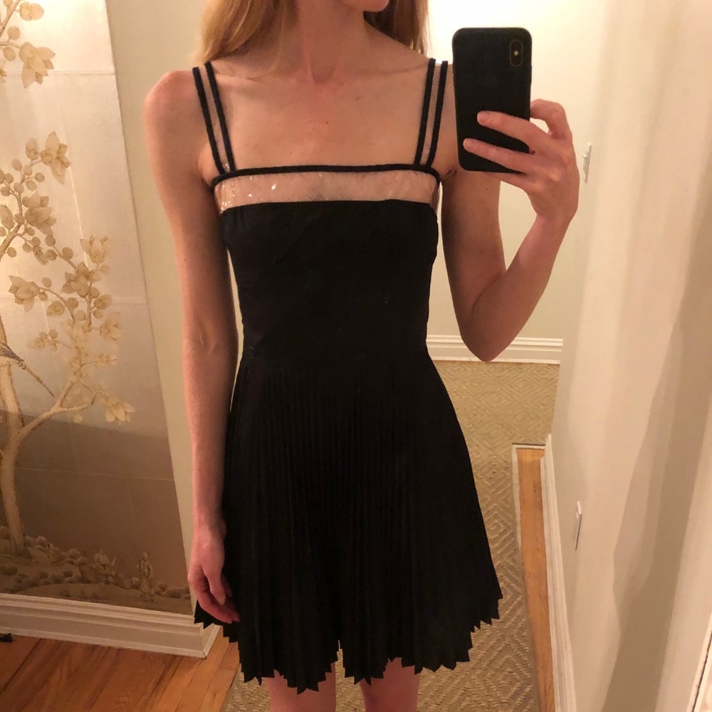 John Galliano Black Pleated Dress